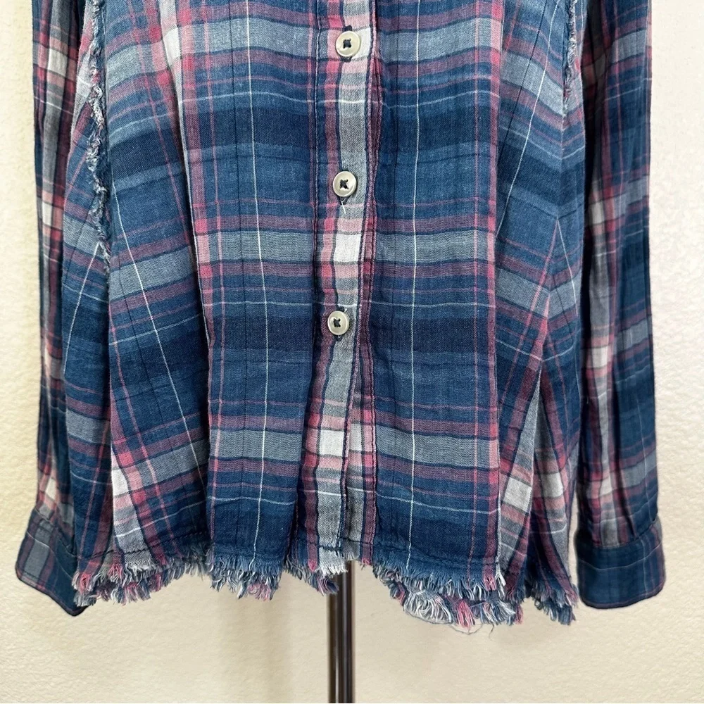 Free People We the Free Seeking Starlight Oversized Plaid Button Down, Size XS